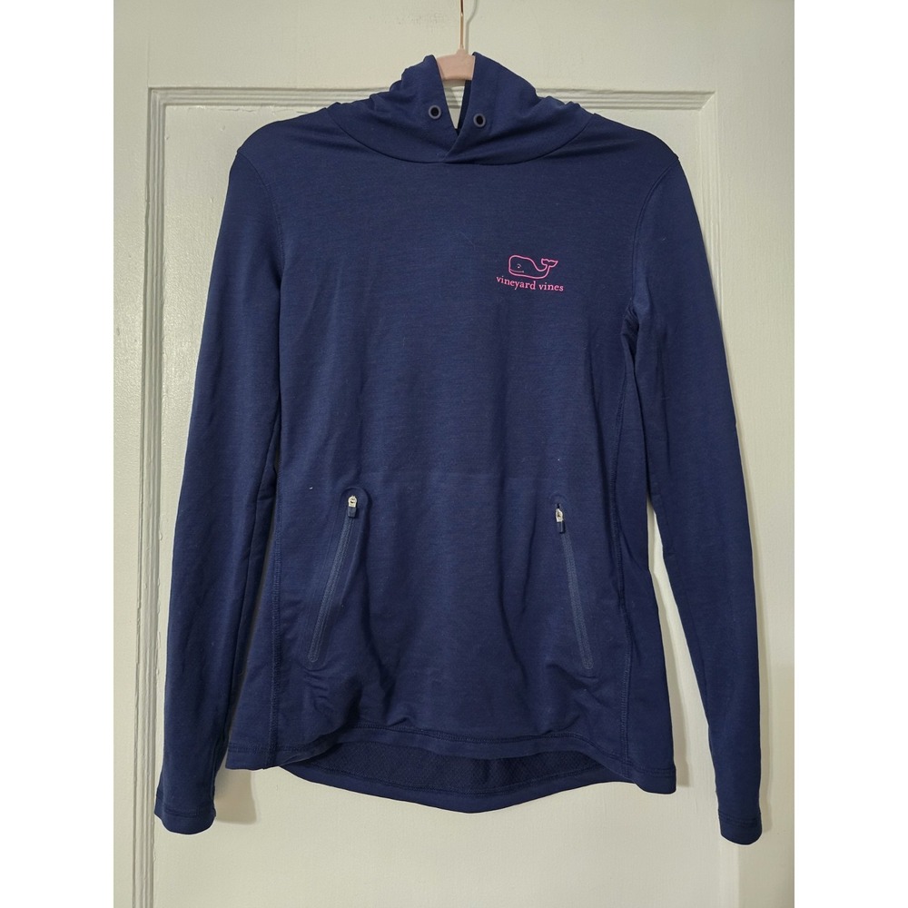 VINEYARD VINES Performance Navy Blue Long-Sleeve Hoodie Size XXS *missing String